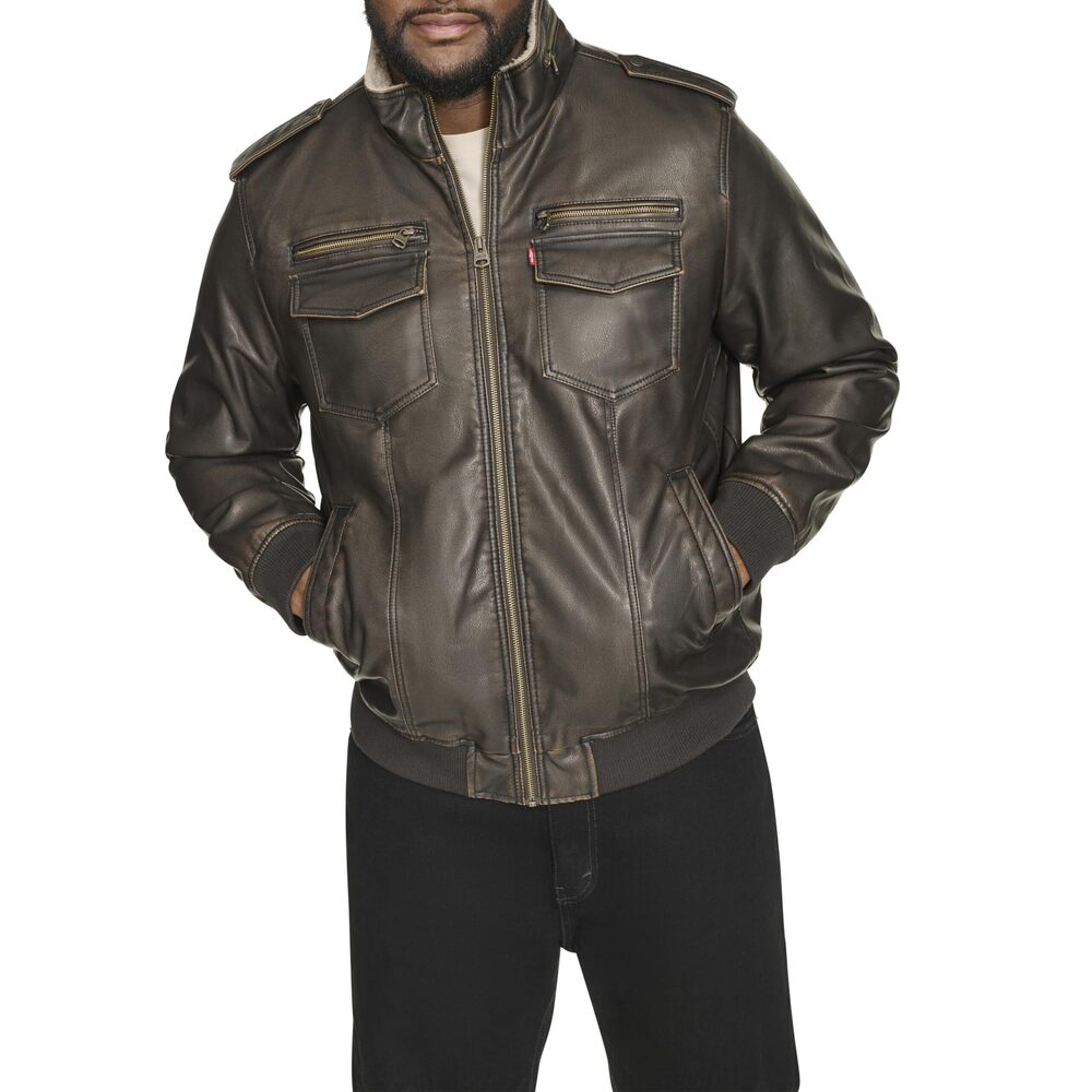 Levi's Two-Pocket Military Bomber with Sherpa Lining Dark Brown SM